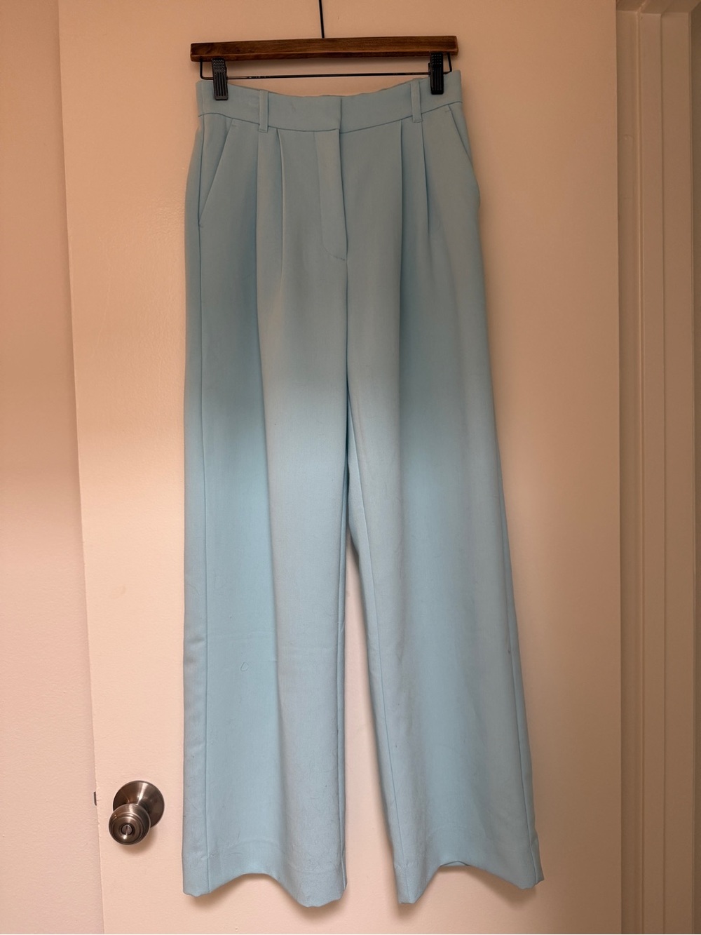 Abercrombie & Fitch Pale Blue Wide-Leg Trousers